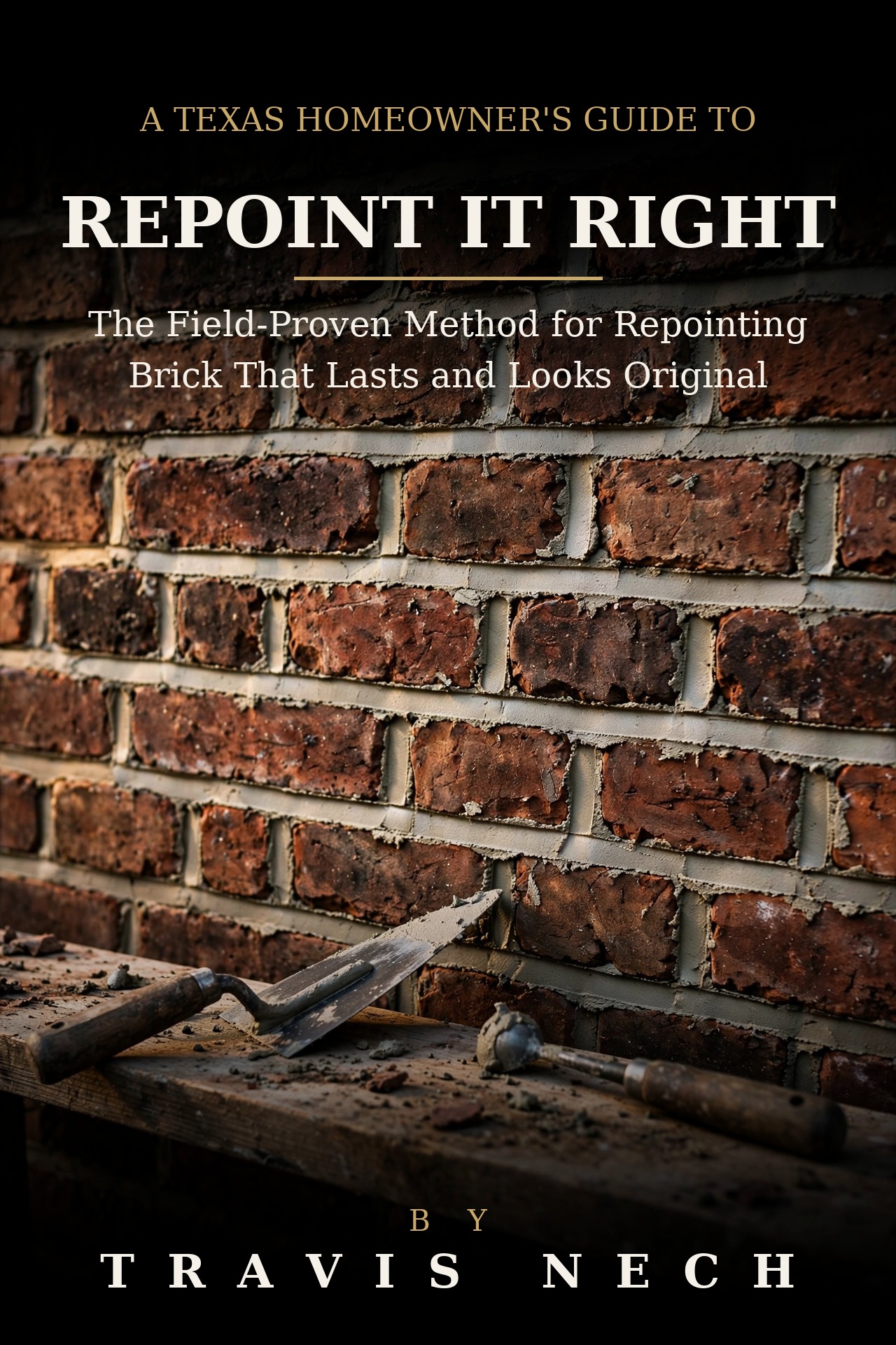 Cover of Repoint It Right, a free brick repair book by Travis Nech