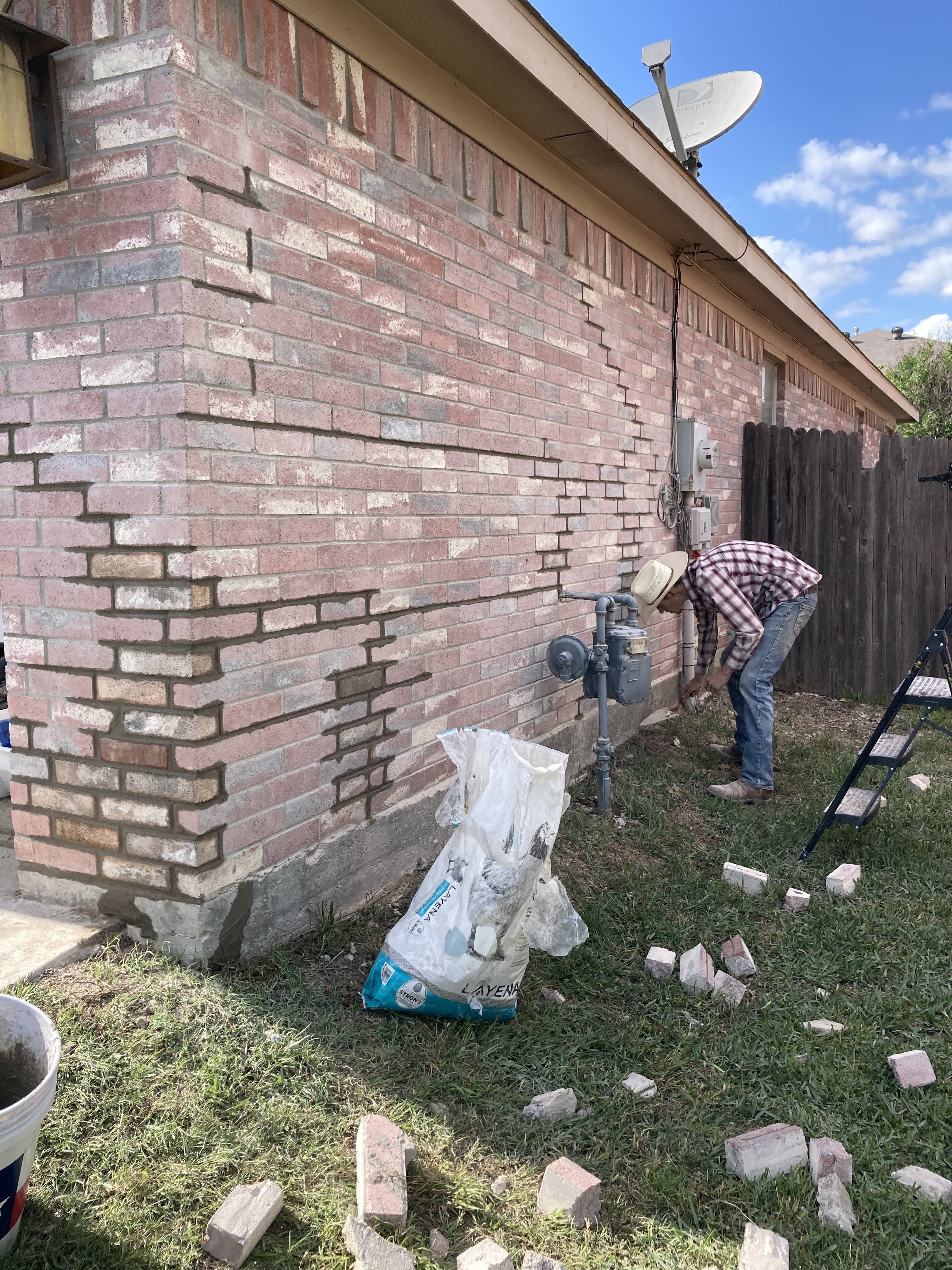Brick Wall Crack Repair Champion Brick Repair Before