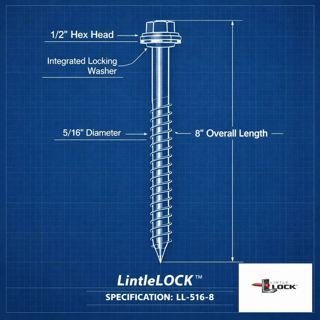 LintelLOCK™ hardware spec photo: fasteners/plates used to lock the lintel and resist torsional twisting.