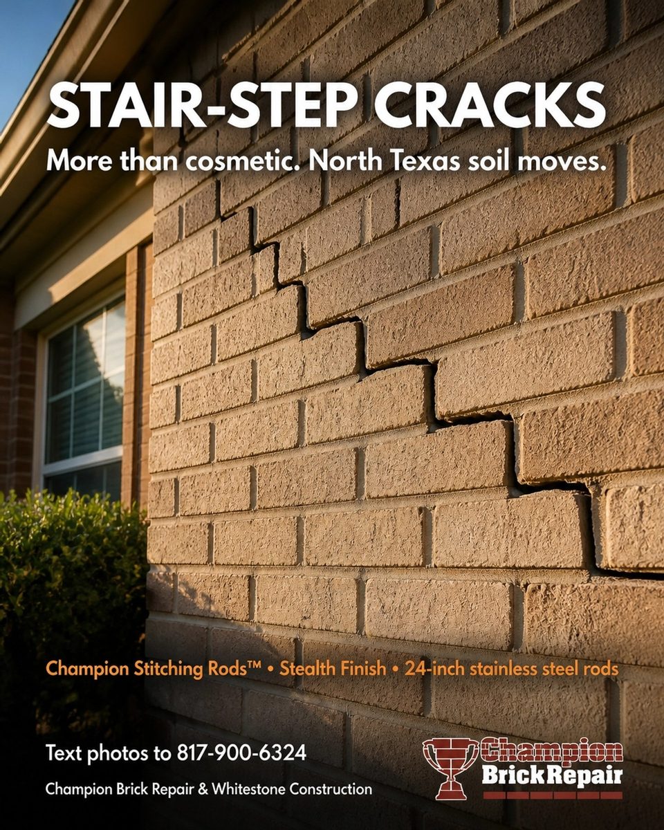 Stair-Step Crack Damage — Champion Brick Repair