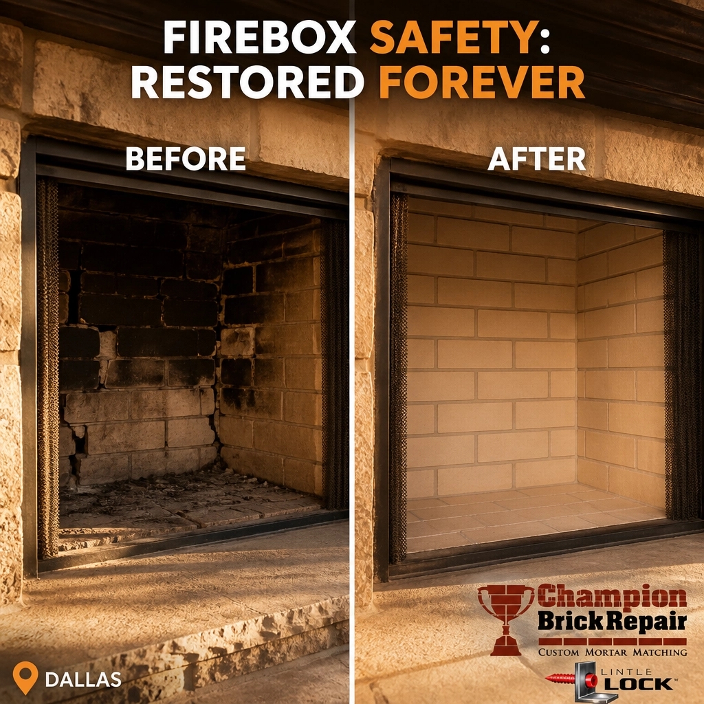 Fireplace Firebox — Champion Brick Repair